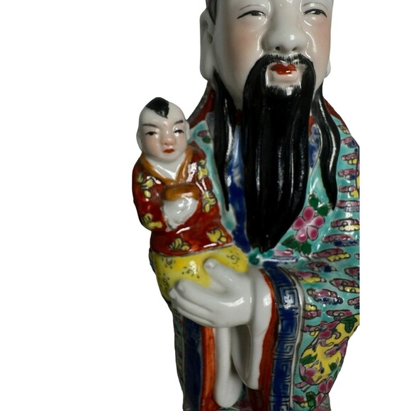 Antique Chinese Famille Rose Porcelain Shao Lao- God Of Longevity- Signed- Read - Picture 3 of 16